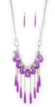 Load image into Gallery viewer, Roaring Riviera Purple Necklace Earrings

