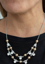 Load image into Gallery viewer, Royal Announcement Light Brown Pearl and Bling Necklace and Earrings
