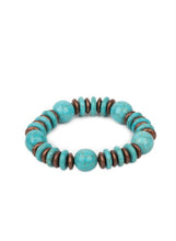 Load image into Gallery viewer, Rustic Rival Blue and Copper Bracelet

