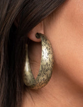 Load image into Gallery viewer, Sahara Sandstorm Brass Hoop Earrings
