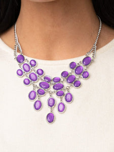Serene Gleam Purple Necklace and Earrings