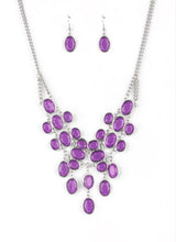 Load image into Gallery viewer, Serene Gleam Purple Necklace and Earrings
