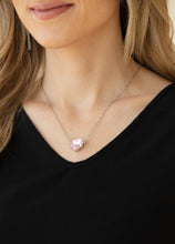 Load image into Gallery viewer, She Works HEART For The Money Pink Bling Necklace and Earrings
