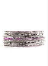 Load image into Gallery viewer, Shimmer and Sass Purple Double Wrap Bracelet
