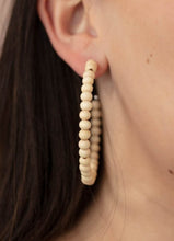 Load image into Gallery viewer, Should Have, Could Have, WOOD Have White Hoop Earrings
