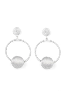 Social Sphere Silver Threaded Earrings