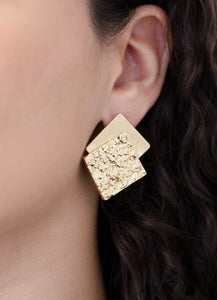 Square With Style Gold Earrings