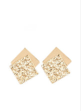 Load image into Gallery viewer, Square With Style Gold Earrings
