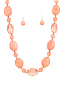 Staycation Stunner Orange Necklace and Earrings