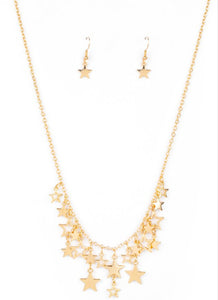 Stellar Stardom Gold Necklace and Earrings