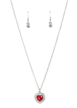 Load image into Gallery viewer, Taken with Twinkle Red Heart Necklace and Earrings
