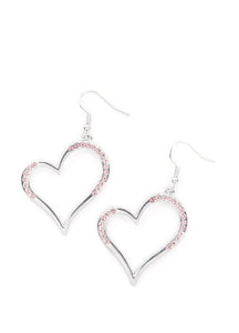 "Tenderhearted Twinkle" Pink Heart Earrings