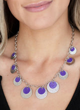 Load image into Gallery viewer, The Cosmos Are Calling Purple Necklace and Earrings
