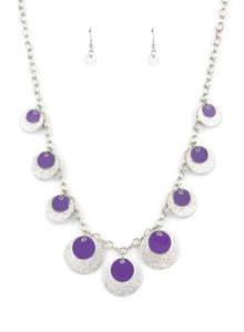 The Cosmos Are Calling Purple Necklace and Earrings