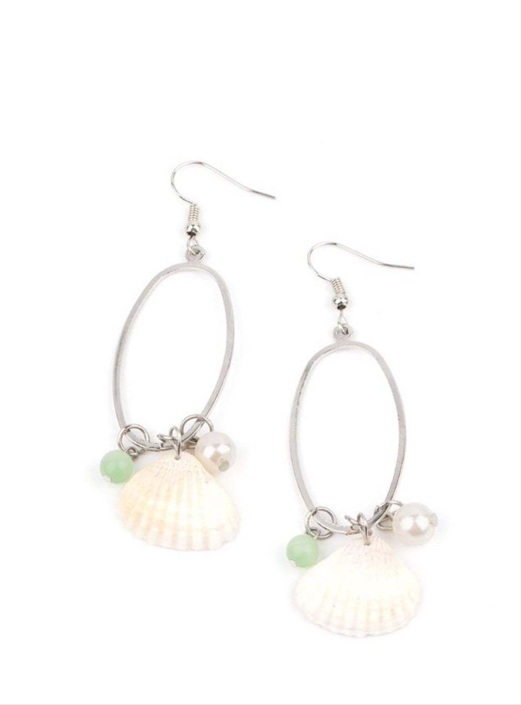 This Too SHELL Pass Green and Shell Earrings