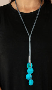 Tidal Tassels Blue Necklace and Earrings