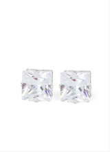 Load image into Gallery viewer, Square Biz White Earrings
