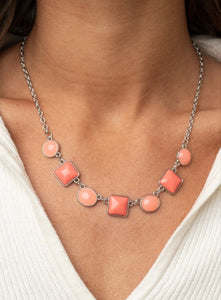 Trend Worthy Orange / Coral Necklace and Earrings