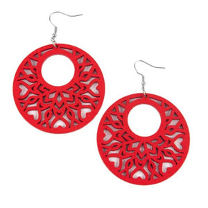 "Tropical Reef" Red Earrings
