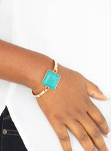 Load image into Gallery viewer, Turning a CORNERSTONE Turquoise and Gold Bracelet
