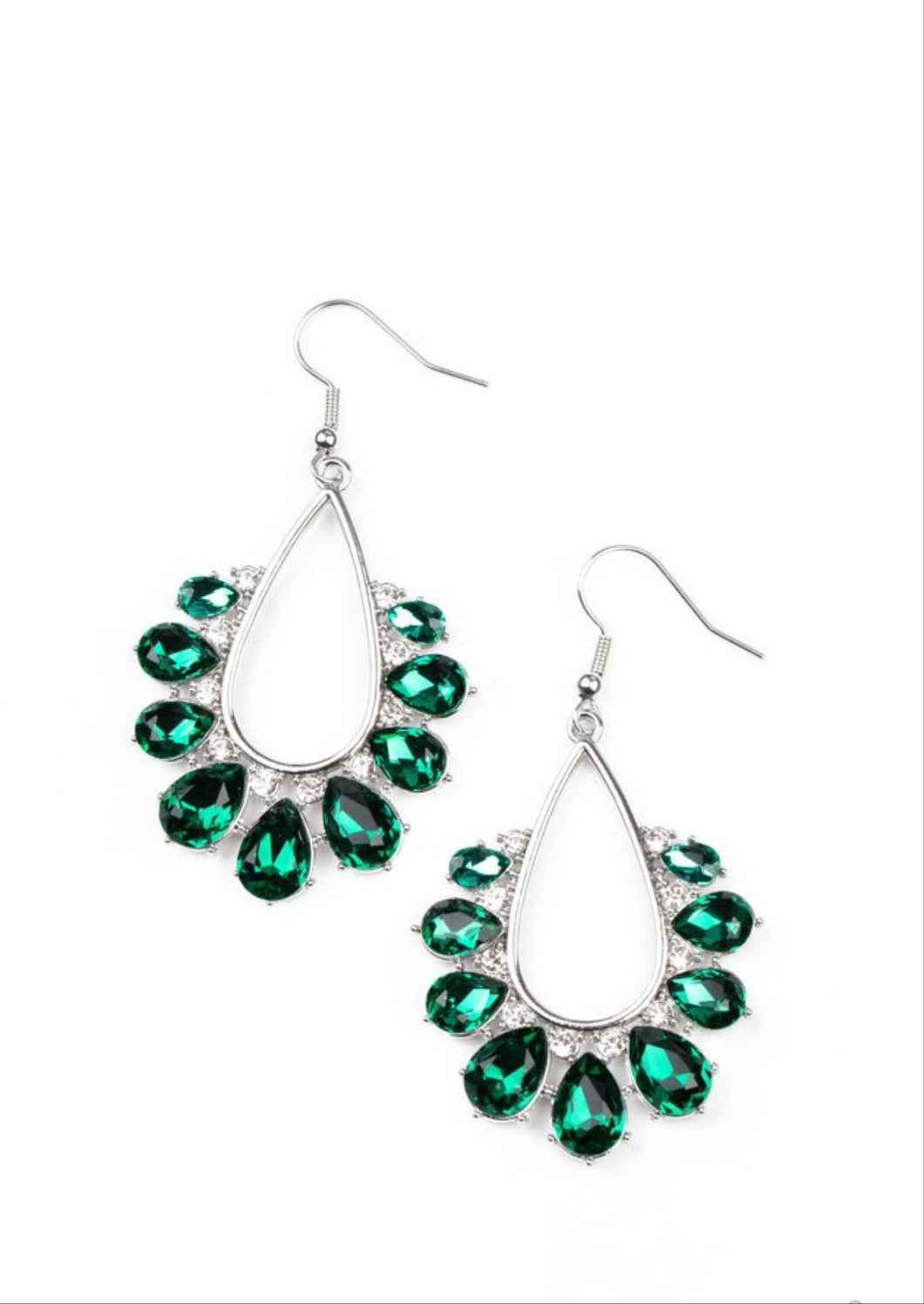 Two Can Play That Game Green Bling Earrings