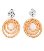 Load image into Gallery viewer, Whimsically Wicker Brown Clip-On Earrings
