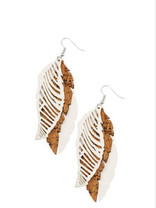 WINGING Off The Hook White Earrings